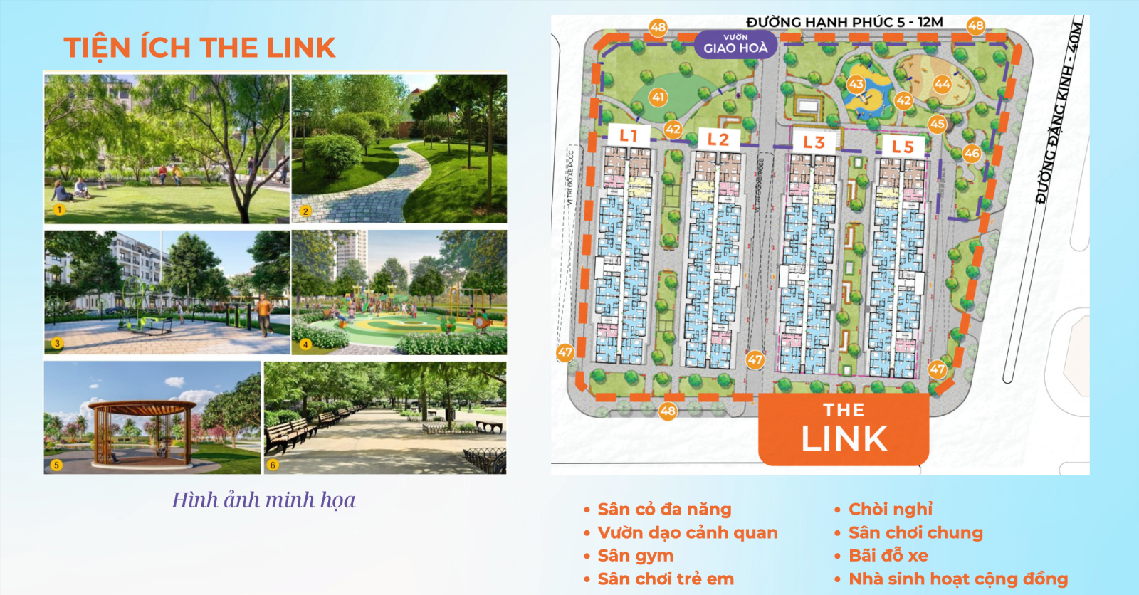 Mặt bằng tiện ích nhà ở xã hội Happy Home Tràng Cát của chủ đầu tư Vinhomes