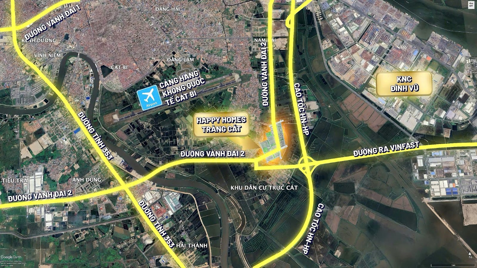 Vị trí noxh Happy Home Tràng Cát có kết nối thuận tiện