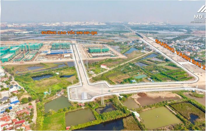 Ảnh thực tế thi công hạ tầng dự án nhà ở xã hội Vin tràng cát