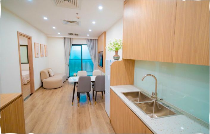 Hình ảnh mẫu phòng bếp dự án Happy Home Tràng Cát